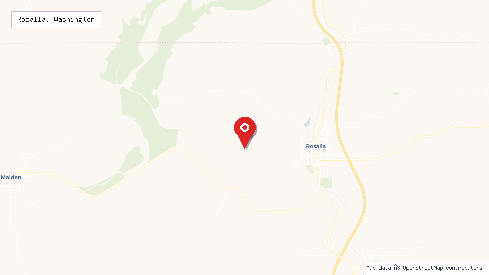 Street map of Rosalia, Washington with location pin