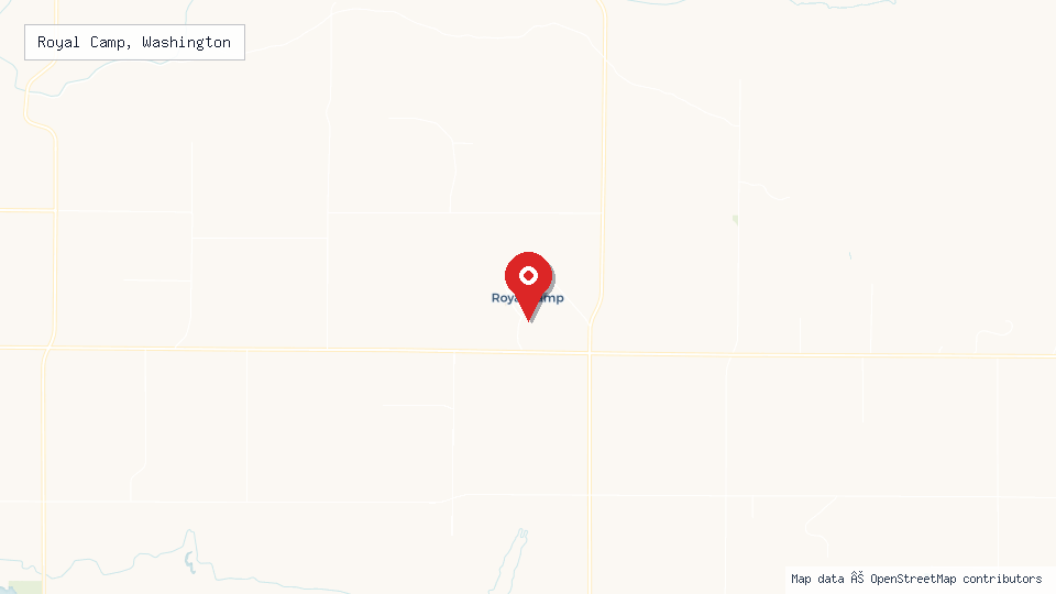 Street map of Royal Camp, Washington with location pin