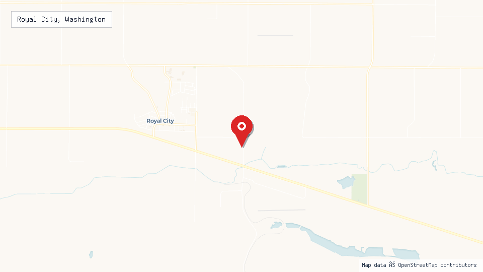 Street map of Royal City, Washington with location pin