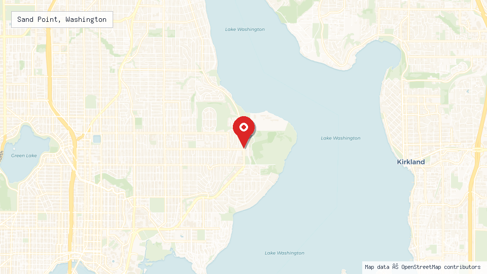 Street map of Sand Point, Washington with location pin