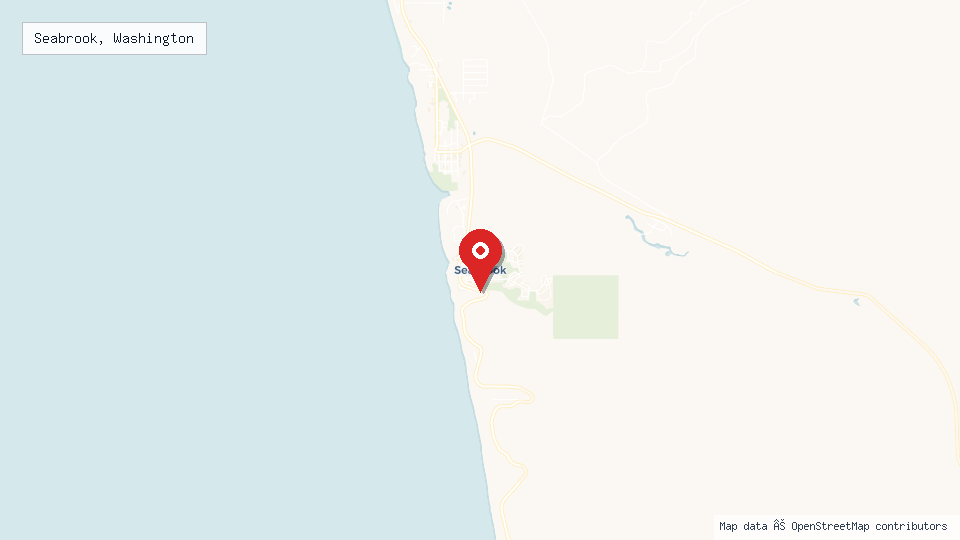 Street map of Seabrook, Washington with location pin