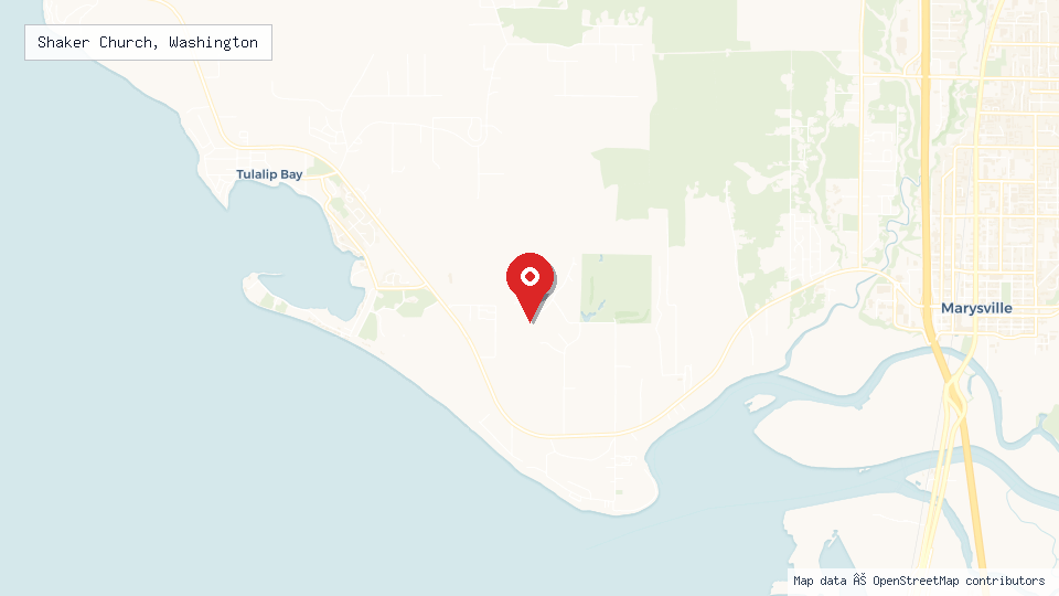 Street map of Shaker Church, Washington with location pin