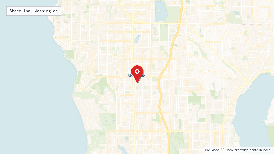 Street map of Shoreline, Washington with location pin