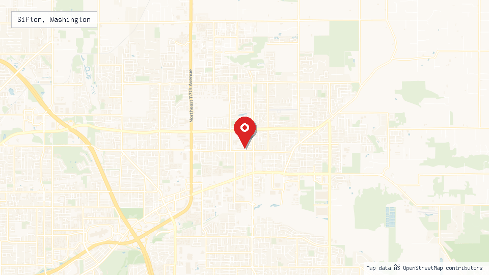 Street map of Sifton, Washington with location pin