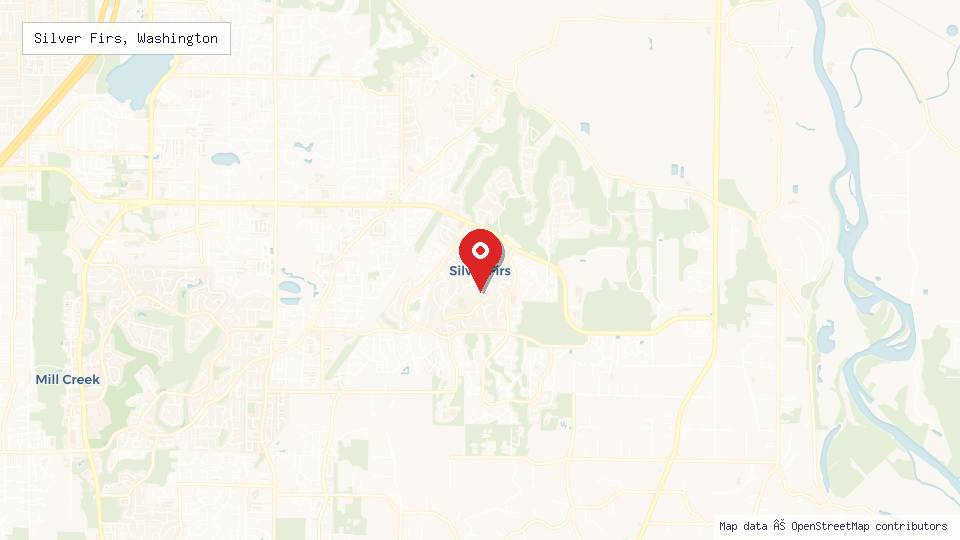 Street map of Silver Firs, Washington with location pin