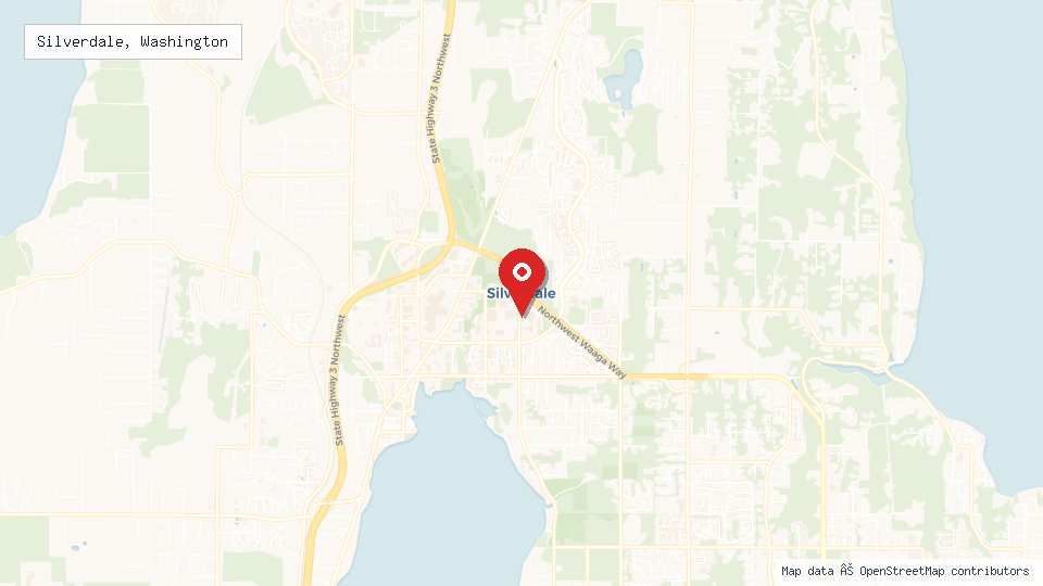Street map of Silverdale, Washington with location pin