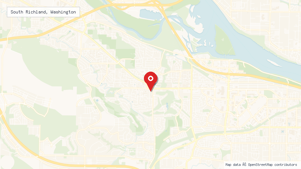Street map of South Richland, Washington with location pin
