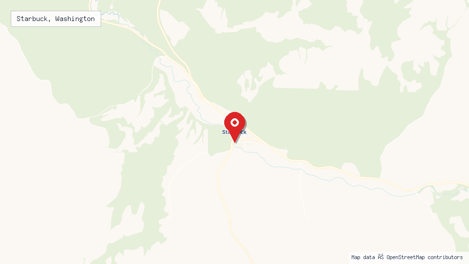 Street map of Starbuck, Washington with location pin