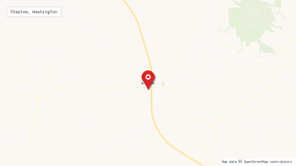 Street map of Steptoe, Washington with location pin