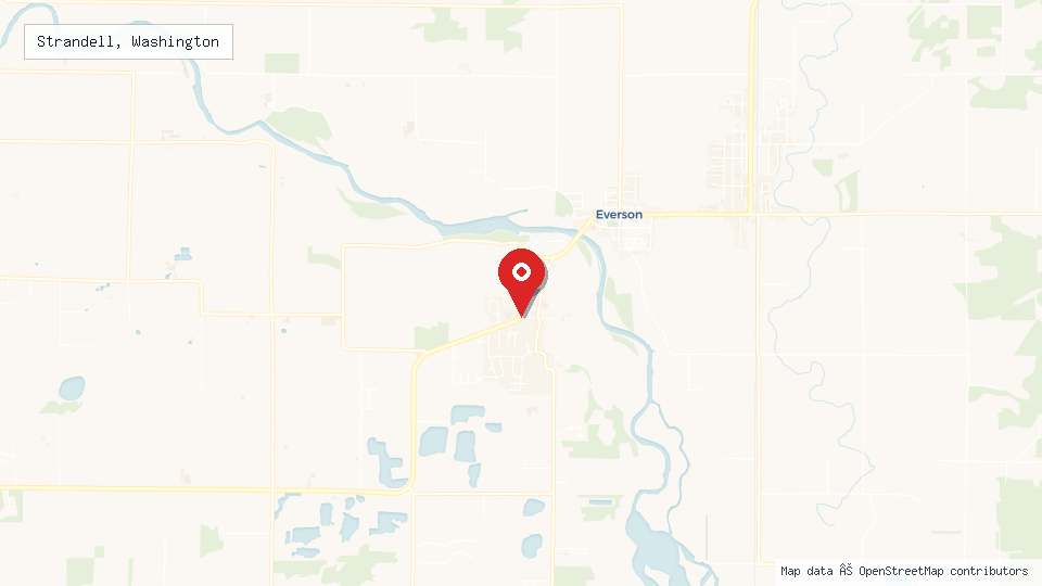 Street map of Strandell, Washington with location pin