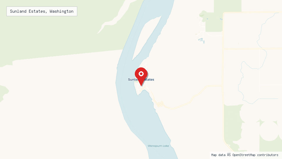 Street map of Sunland Estates, Washington with location pin