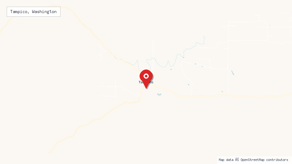 Street map of Tampico, Washington with location pin