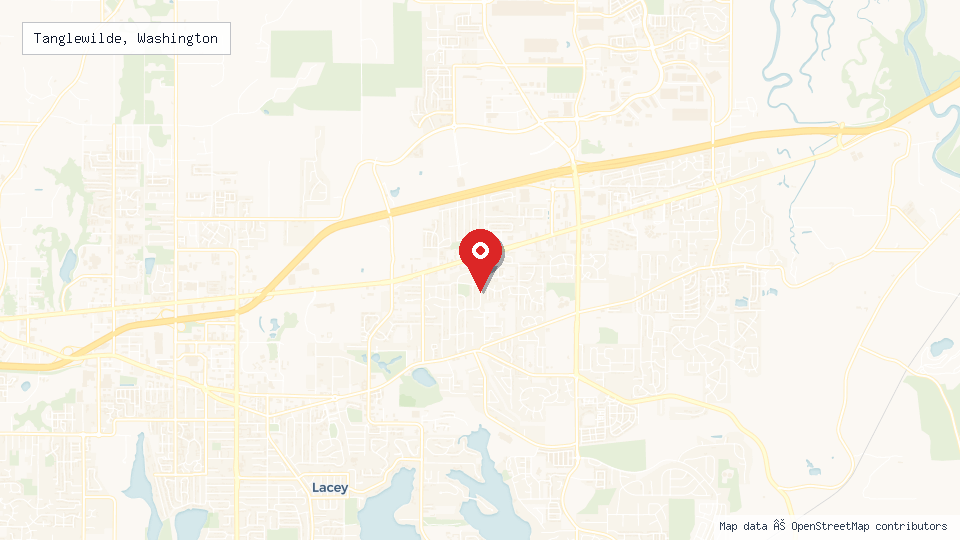 Street map of Tanglewilde, Washington with location pin