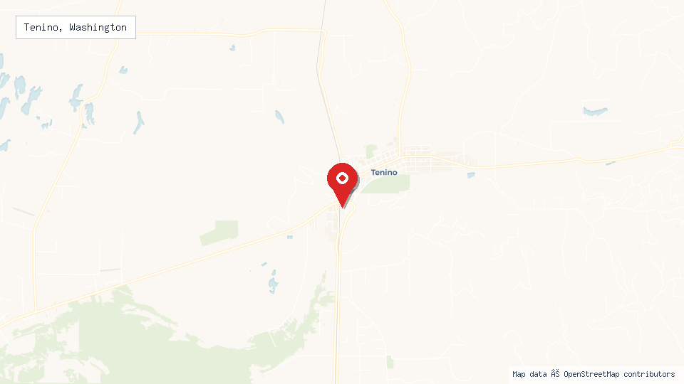Street map of Tenino, Washington with location pin