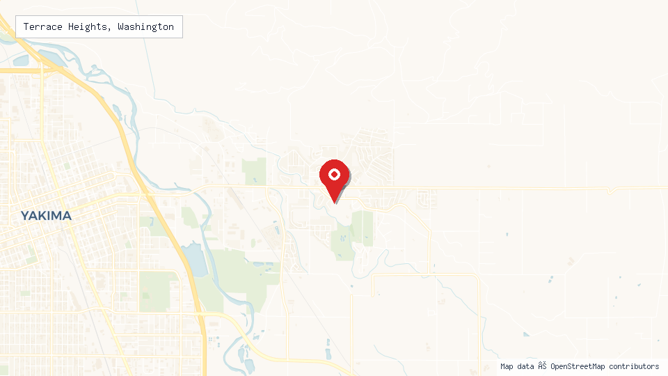 Street map of Terrace Heights, Washington with location pin