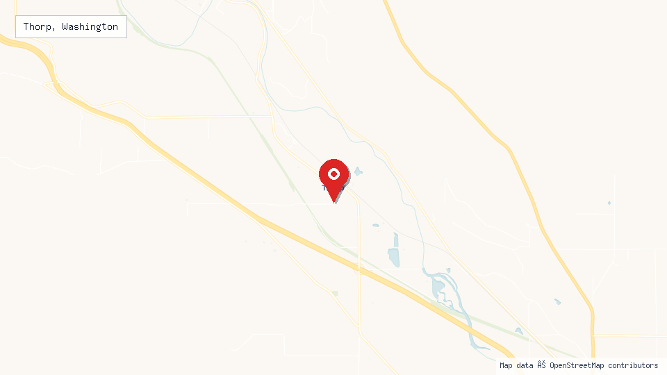 Street map of Thorp, Washington with location pin
