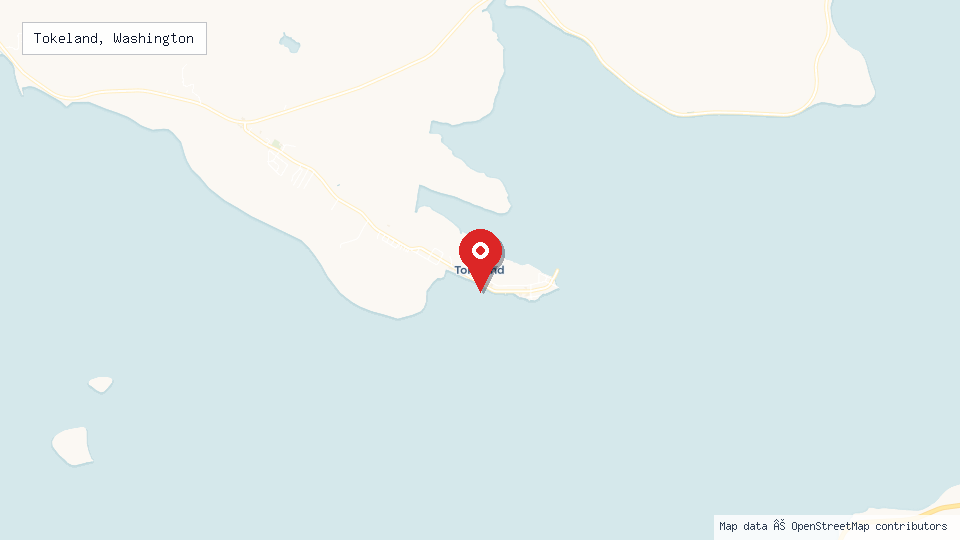 Street map of Tokeland, Washington with location pin