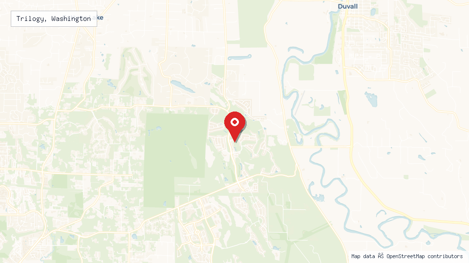 Street map of Trilogy, Washington with location pin