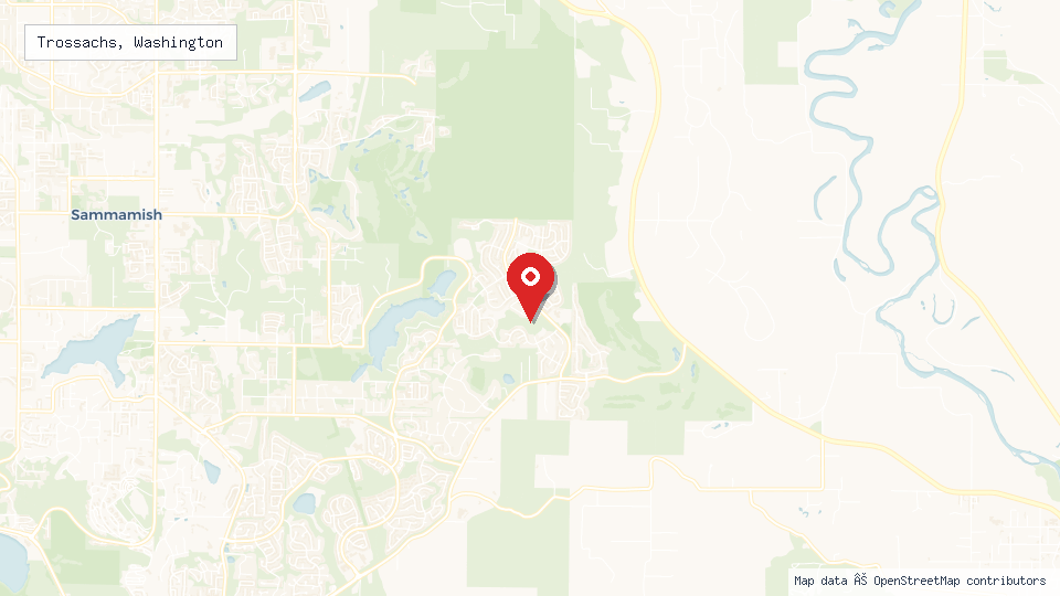 Street map of Trossachs, Washington with location pin