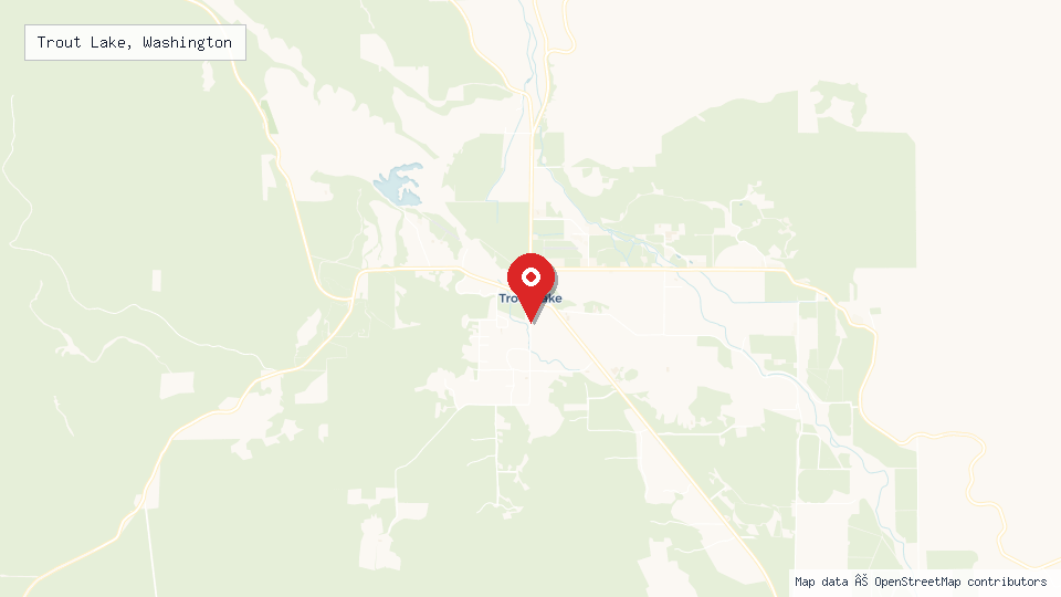 Street map of Trout Lake, Washington with location pin