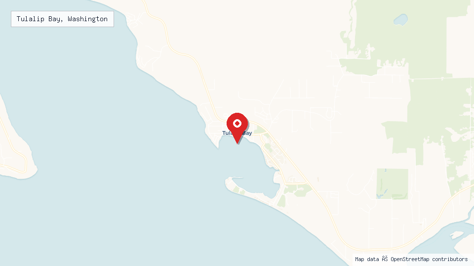 Street map of Tulalip Bay, Washington with location pin
