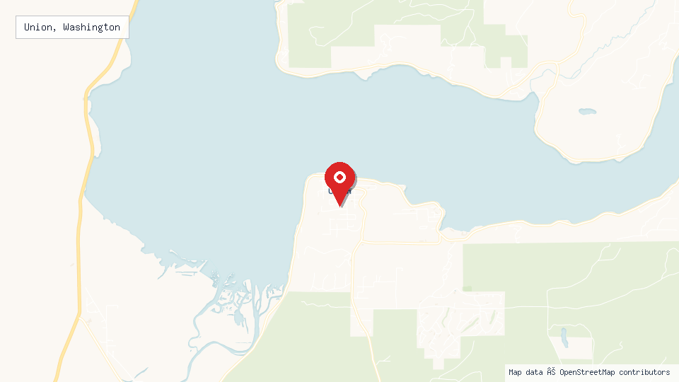 Street map of Union, Washington with location pin
