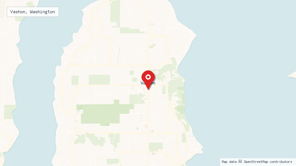 Street map of Vashon, Washington with location pin
