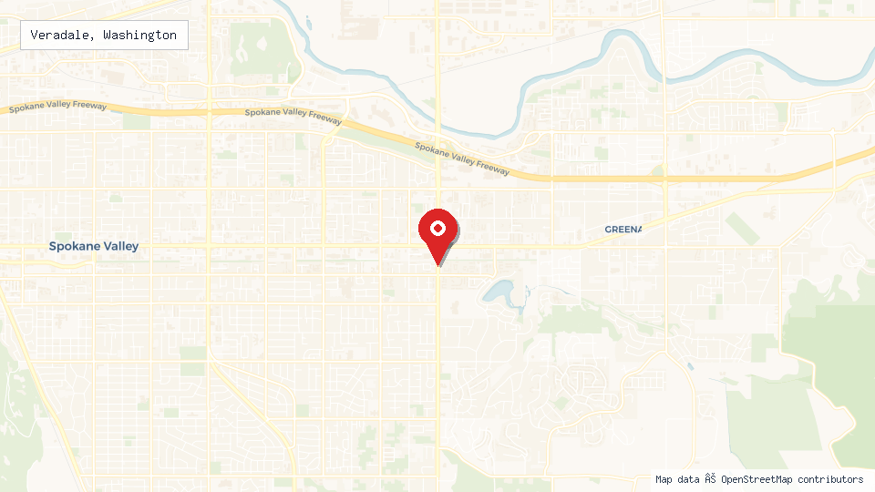 Street map of Veradale, Washington with location pin