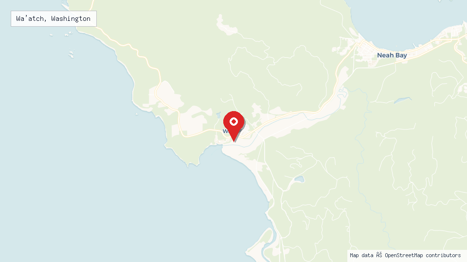 Street map of Wa'atch, Washington with location pin