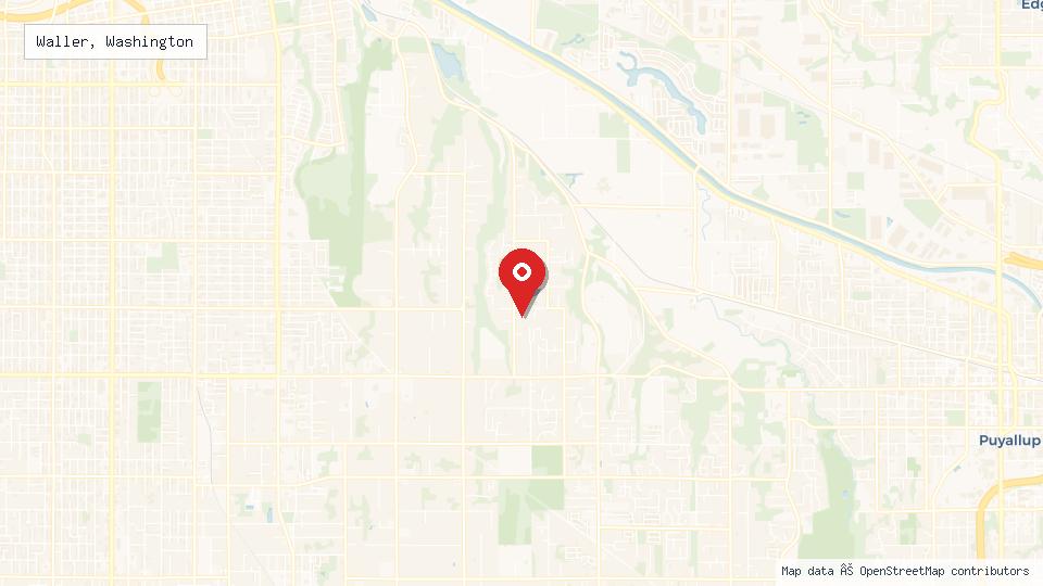 Street map of Waller, Washington with location pin