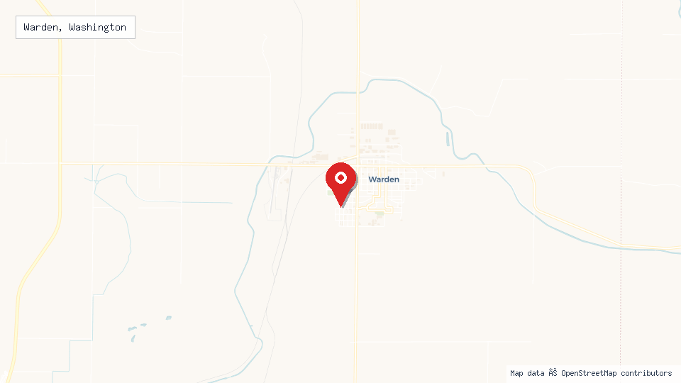 Street map of Warden, Washington with location pin