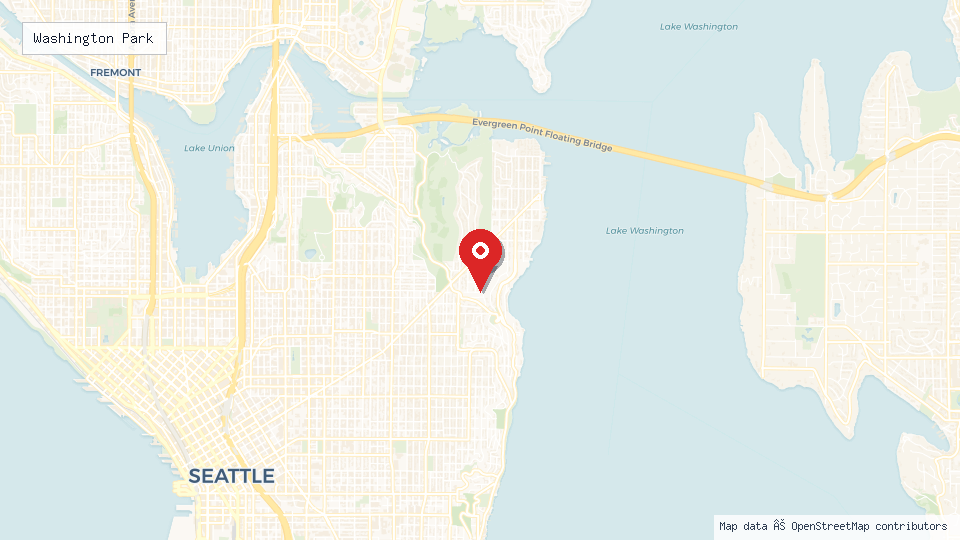 Street map of Washington Park with location pin