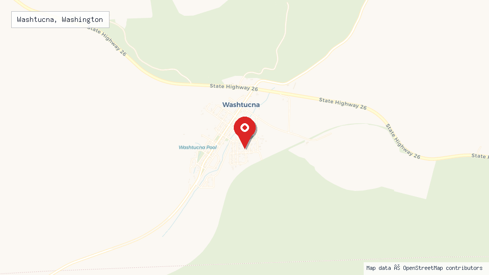 Street map of Washtucna, Washington with location pin