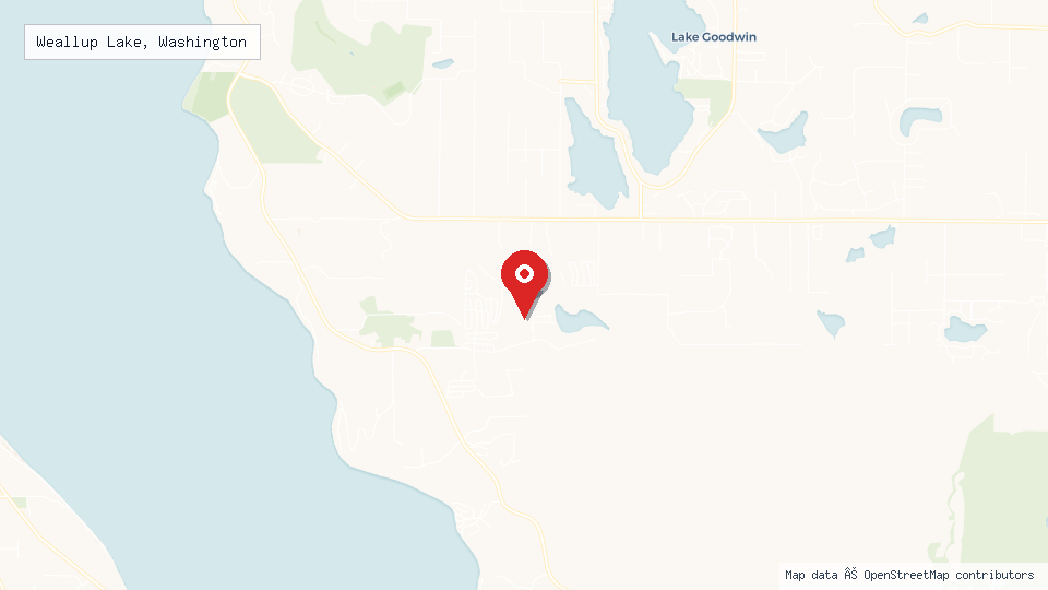 Street map of Weallup Lake, Washington with location pin