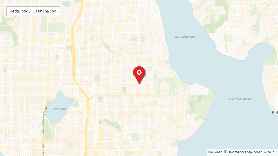 Street map of Wedgwood, Washington with location pin
