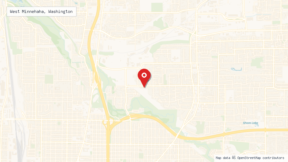 Street map of West Minnehaha, Washington with location pin