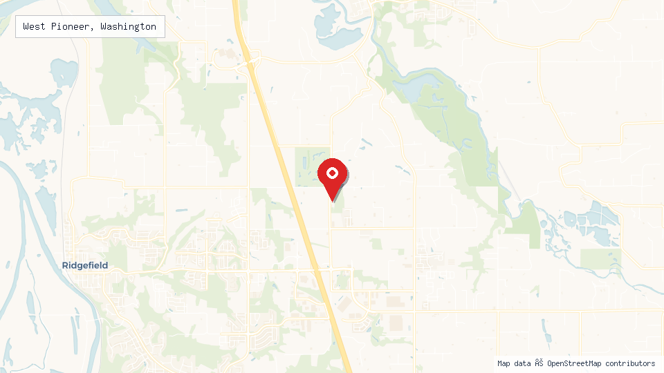 Street map of West Pioneer, Washington with location pin