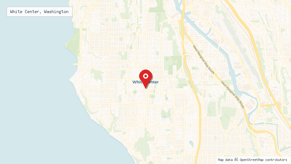 Street map of White Center, Washington with location pin