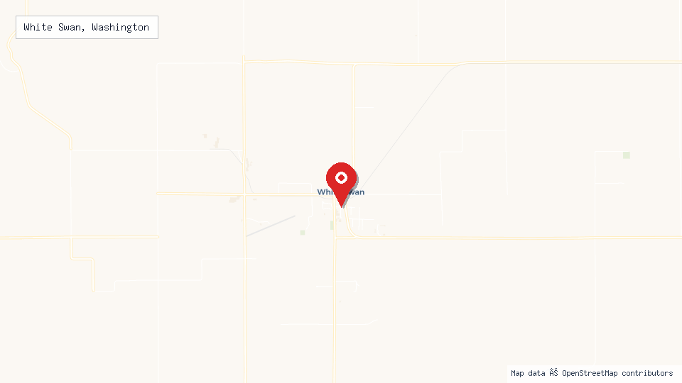 Street map of White Swan, Washington with location pin
