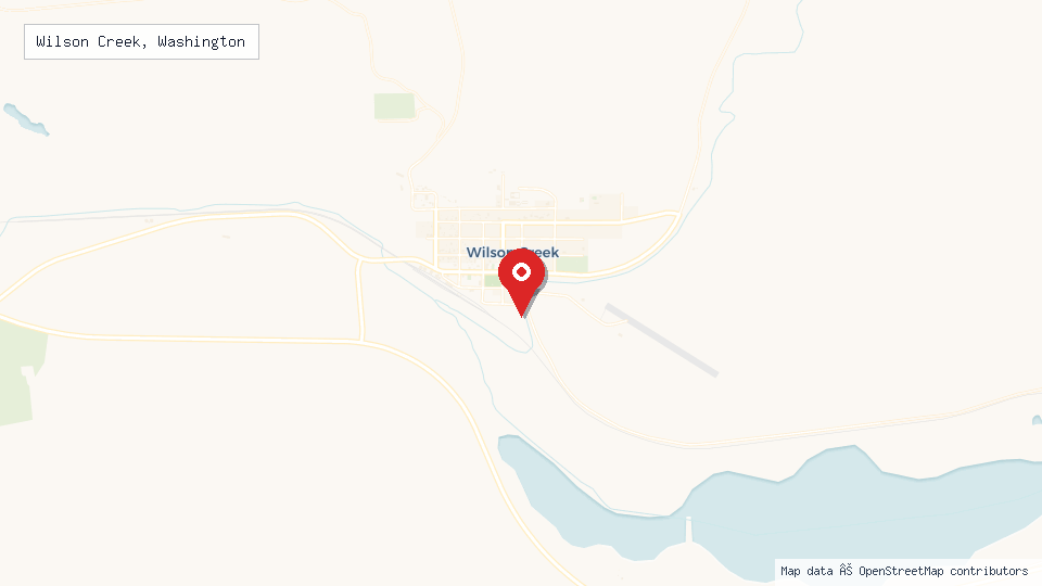Street map of Wilson Creek, Washington with location pin