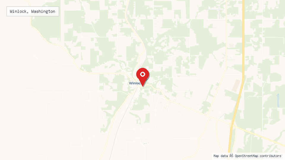 Street map of Winlock, Washington with location pin