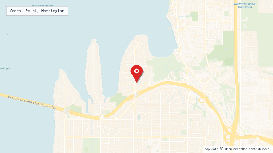 Street map of Yarrow Point, Washington with location pin