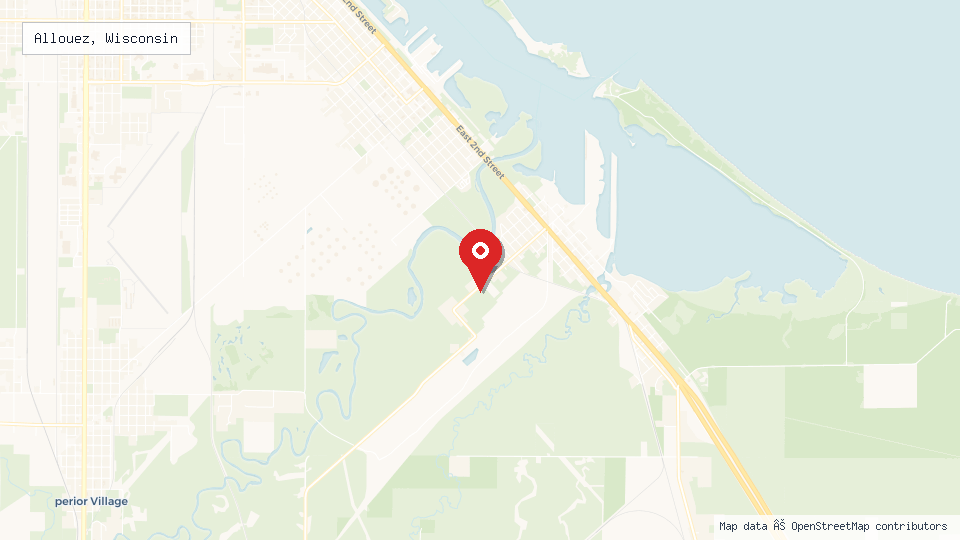 Street map of Allouez, Wisconsin with location pin