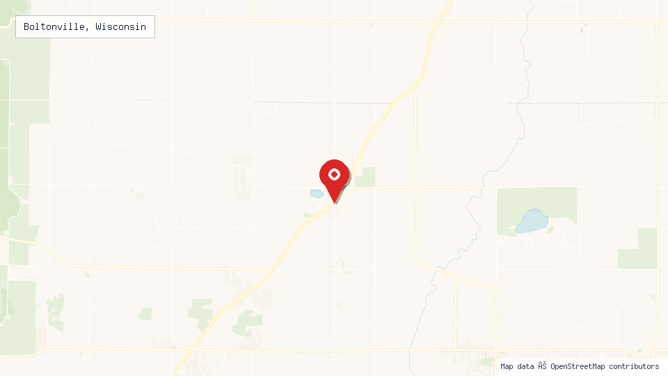 Street map of Boltonville, Wisconsin with location pin