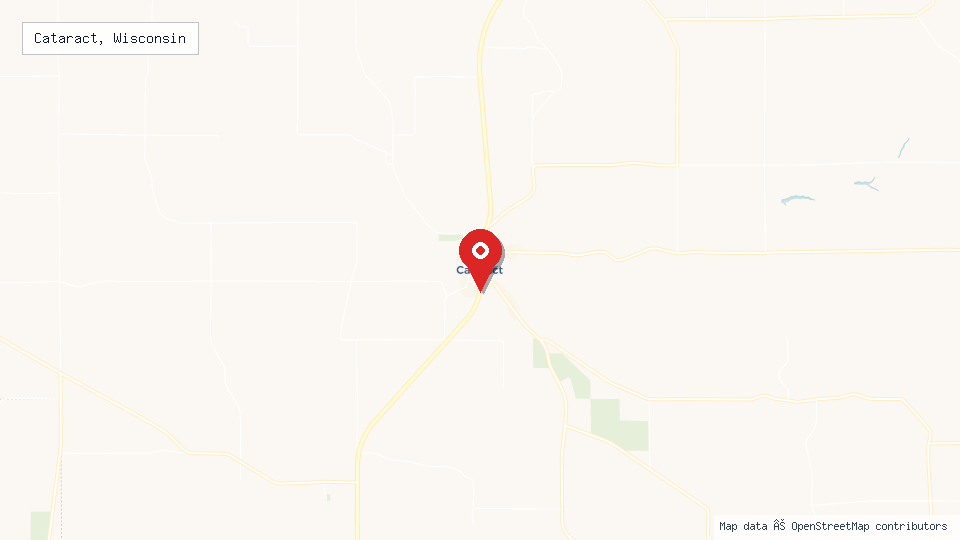 Street map of Cataract, Wisconsin with location pin