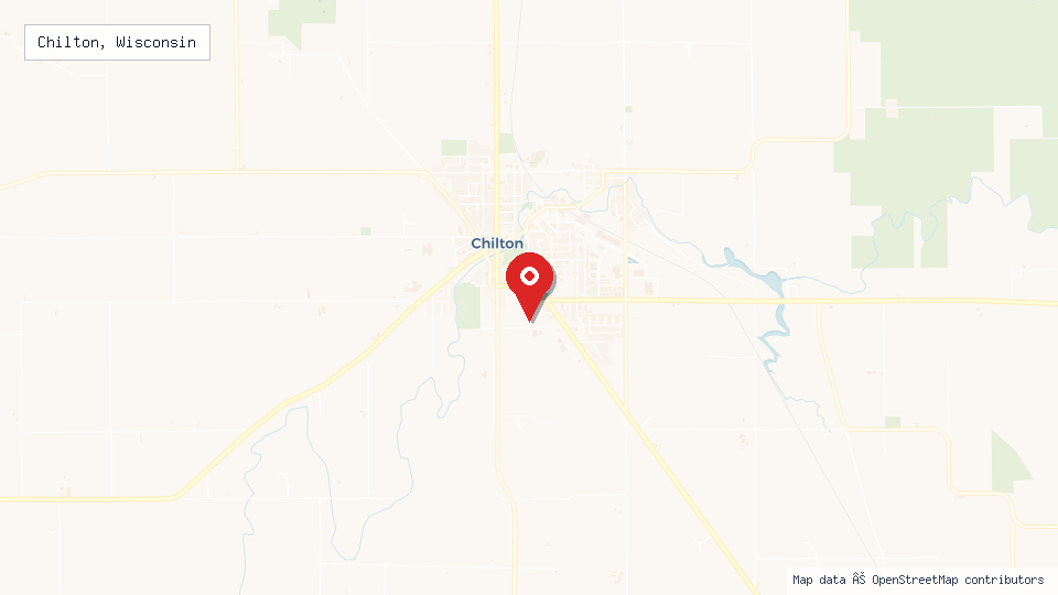 Street map of Chilton, Wisconsin with location pin
