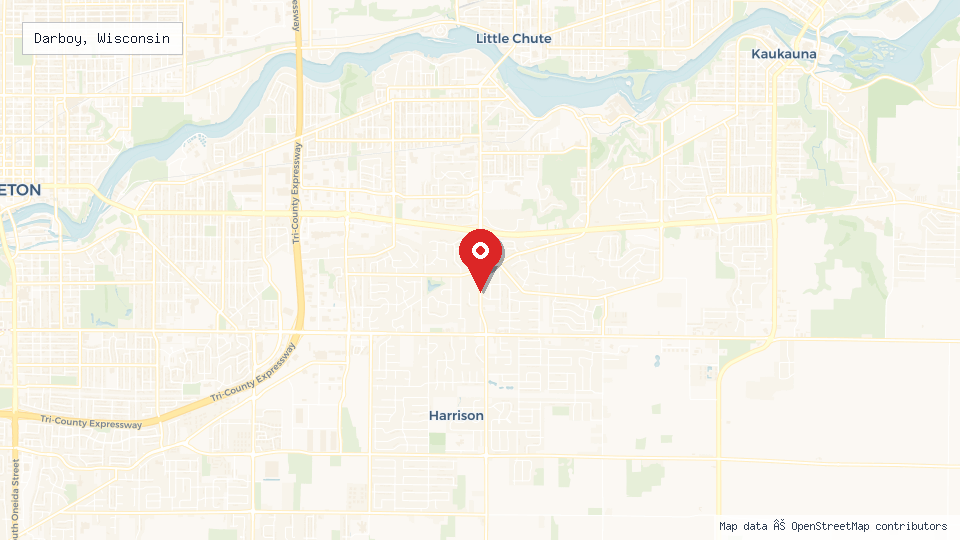 Street map of Darboy, Wisconsin with location pin