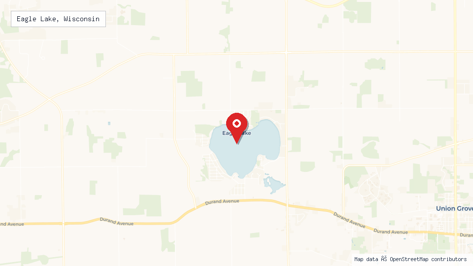 Street map of Eagle Lake, Wisconsin with location pin