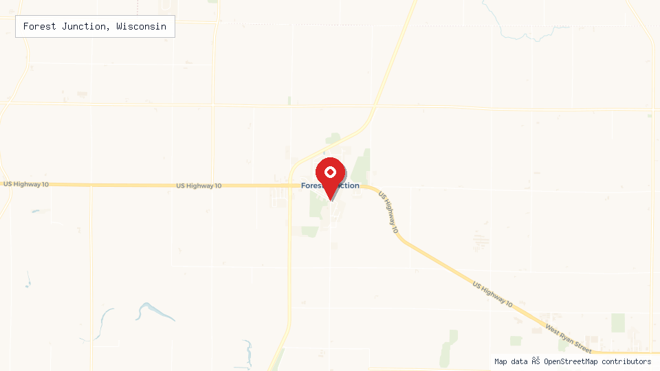 Street map of Forest Junction, Wisconsin with location pin