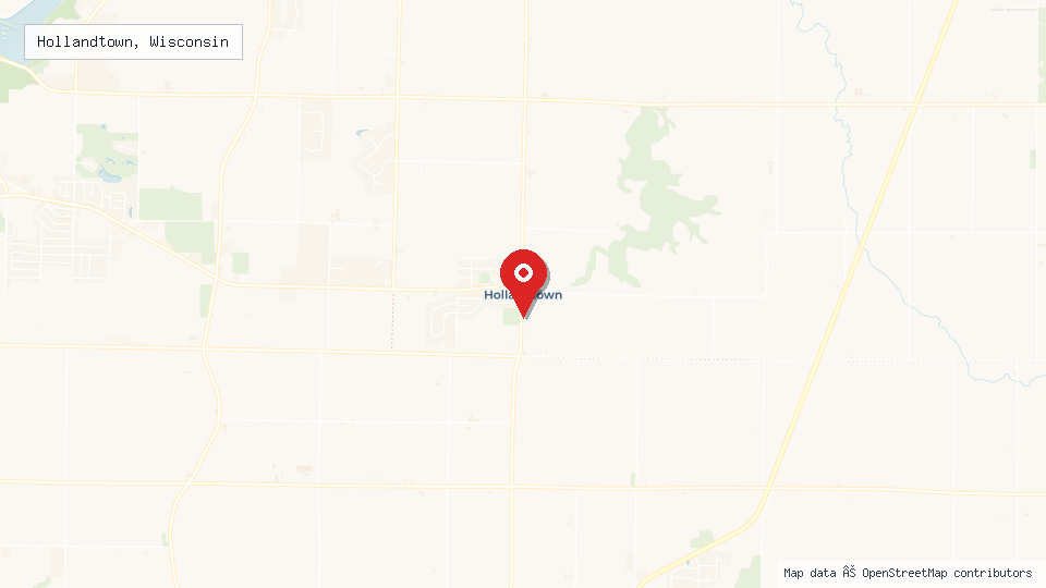 Street map of Hollandtown, Wisconsin with location pin
